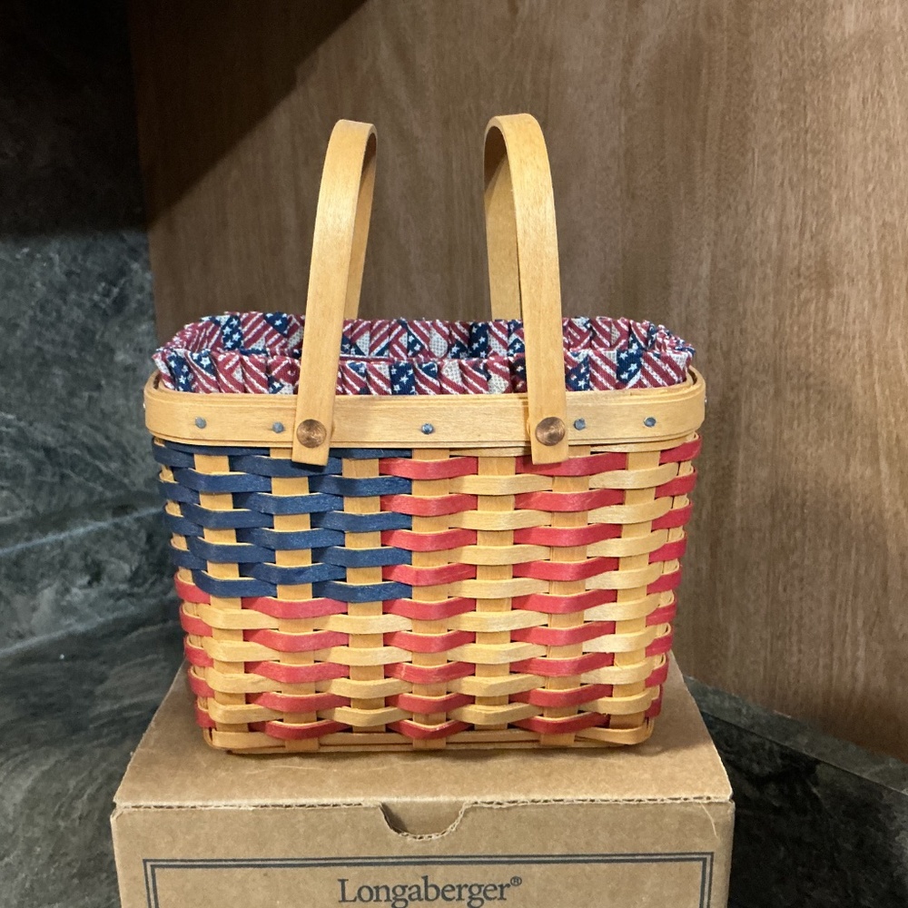Longaberger Collectors Club Miniature Flag Basket Combo - Picture 2 of 8